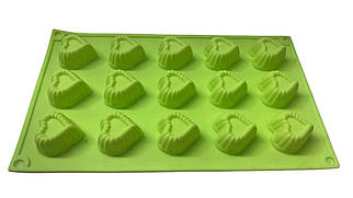 Форма силіконова для випікання СерцеNo2 з 15 шт.