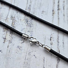 Гільзи від патрон, Гільзи кінцевики, Шнур шкіряний плетений зі срібними 925пр. кінцевиками та замком