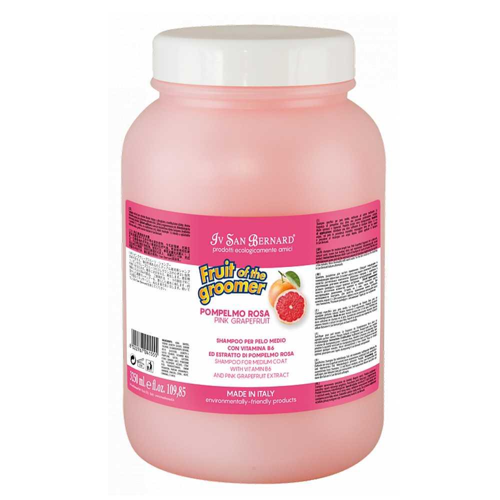 Шампунь Iv San Bernard Pink Grapefruit для середньої шерсті, з грейпфрутом та Вітамином В6, 3,25л.