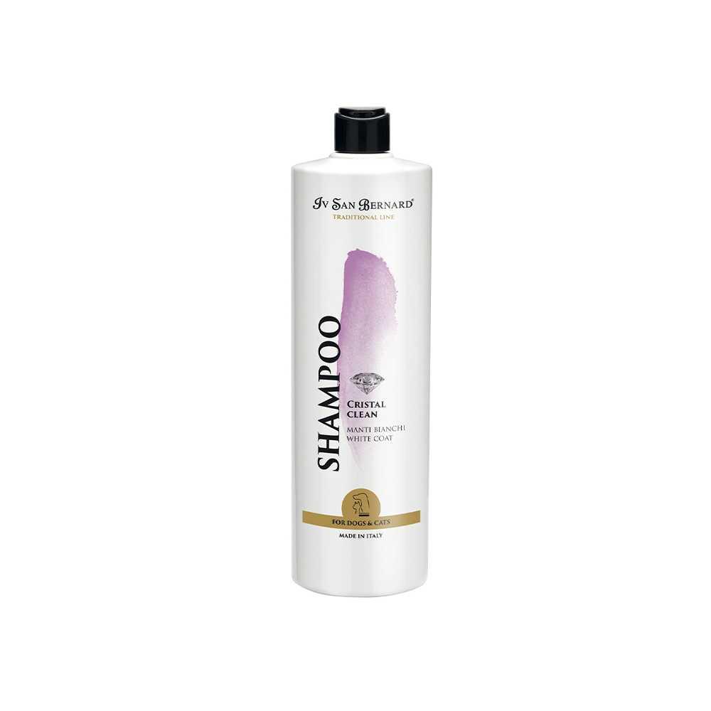 Шампунь Iv San Bernard Cristal Clean для білої шерсті (кіт/собака), усуває жовті плями, 500мл.