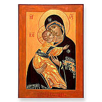 Писана ікона "Володимирська" Пресвятої Богородиці, 20 х 30 см, на дереві