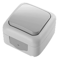 Вимикач одноклавішний Palmiye IP54 VIKO сірий, накладний Віко, навісний настінний зовнішній 90555501