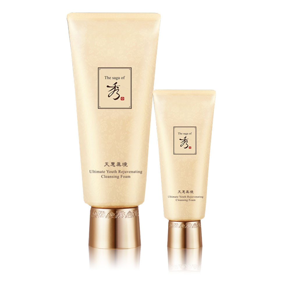 Пінка для обличчя з екстрактами чорної сливи та магнолії The Saga of Xiu Ultimate Youth Rejuvenating Cleansing Foam Set