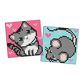 Алмазная мозаїка "Сірі друзі" Ідейка AMS1049 на самоклеючій основі 9x9 см                  , Toyman