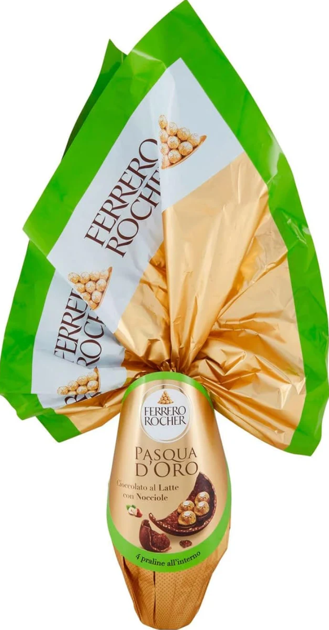 Шоколадне яйце з цукерками Ferrero Rocher Pasqua d'Oro Cioccolato al Latte con Nocciole 340г