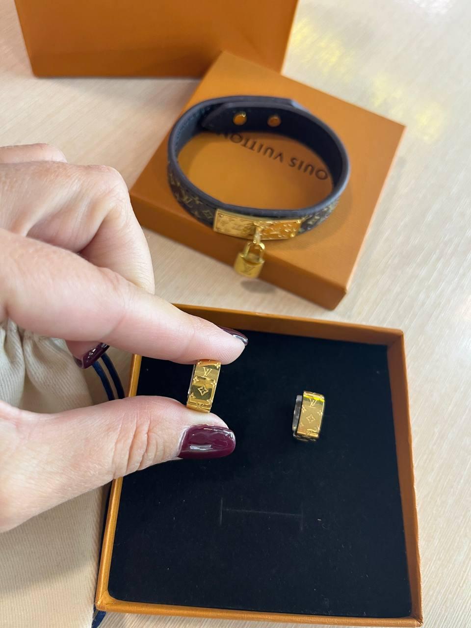 Луї Віттон сережки / Louis Vuitton сережки в позолоті
