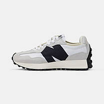 Жіночі Кросівки New Balance 327 White Grey Black / Нью Беланс 327 Білі з Сірим та Чорним, фото 3