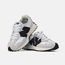 Жіночі Кросівки New Balance 327 White Grey Black / Нью Беланс 327 Білі з Сірим та Чорним, фото 6