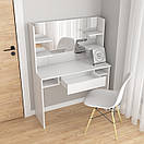 Туалетний столик з дзеркалом, шухлядою та полицями, фото 2
