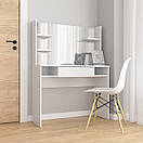 Туалетний столик з дзеркалом, шухлядою та полицями, фото 3