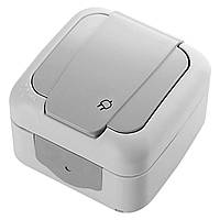 Розетка із заземленням і кришкою Palmiye IP54 VIKO сірий, накладна Віко, навісна настінна зовнішня 90555508