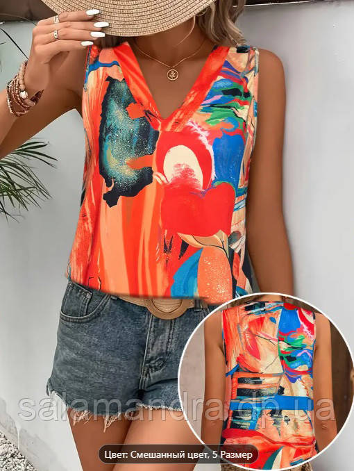 Майка жіноча, трикотажна, літня з гарним забарвленням 50 р., фото 1