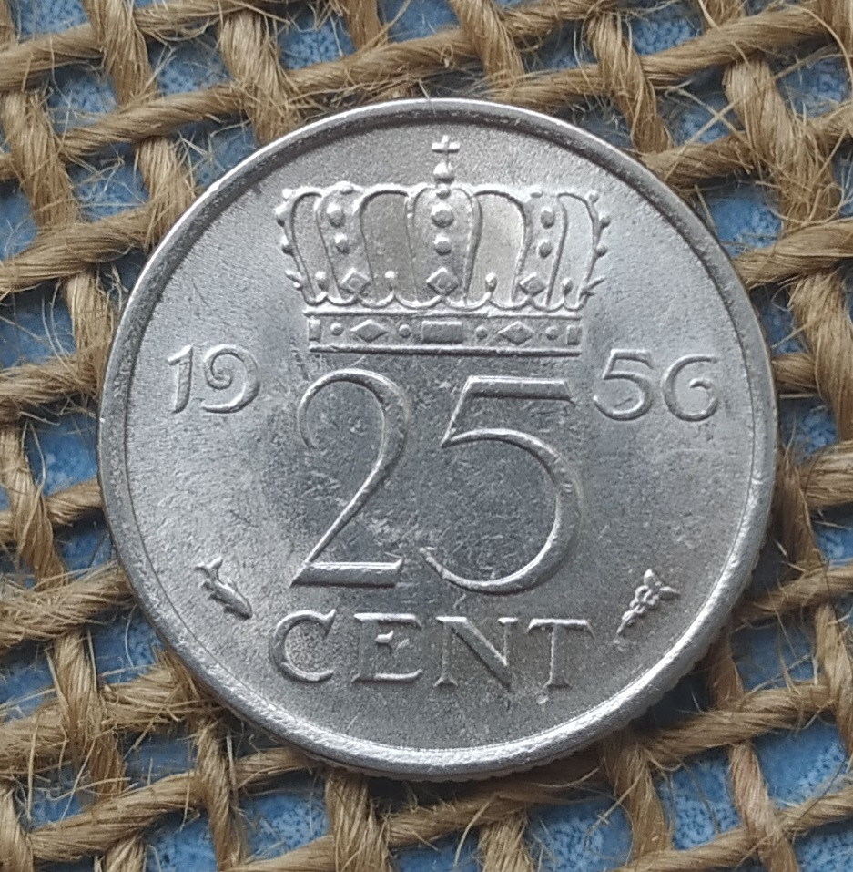 25 центiв 1956 року. Нiдерланди