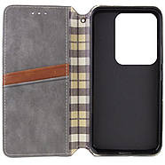 Чохол-книжка Rubic Leather для Xiaomi Redmi Note 13 Pro 5G/POCO X6 5G Grey, фото 3