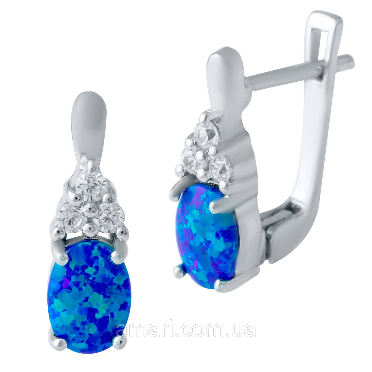 Срібні сережки Komilfo з опалом 0.941ct (1948873)