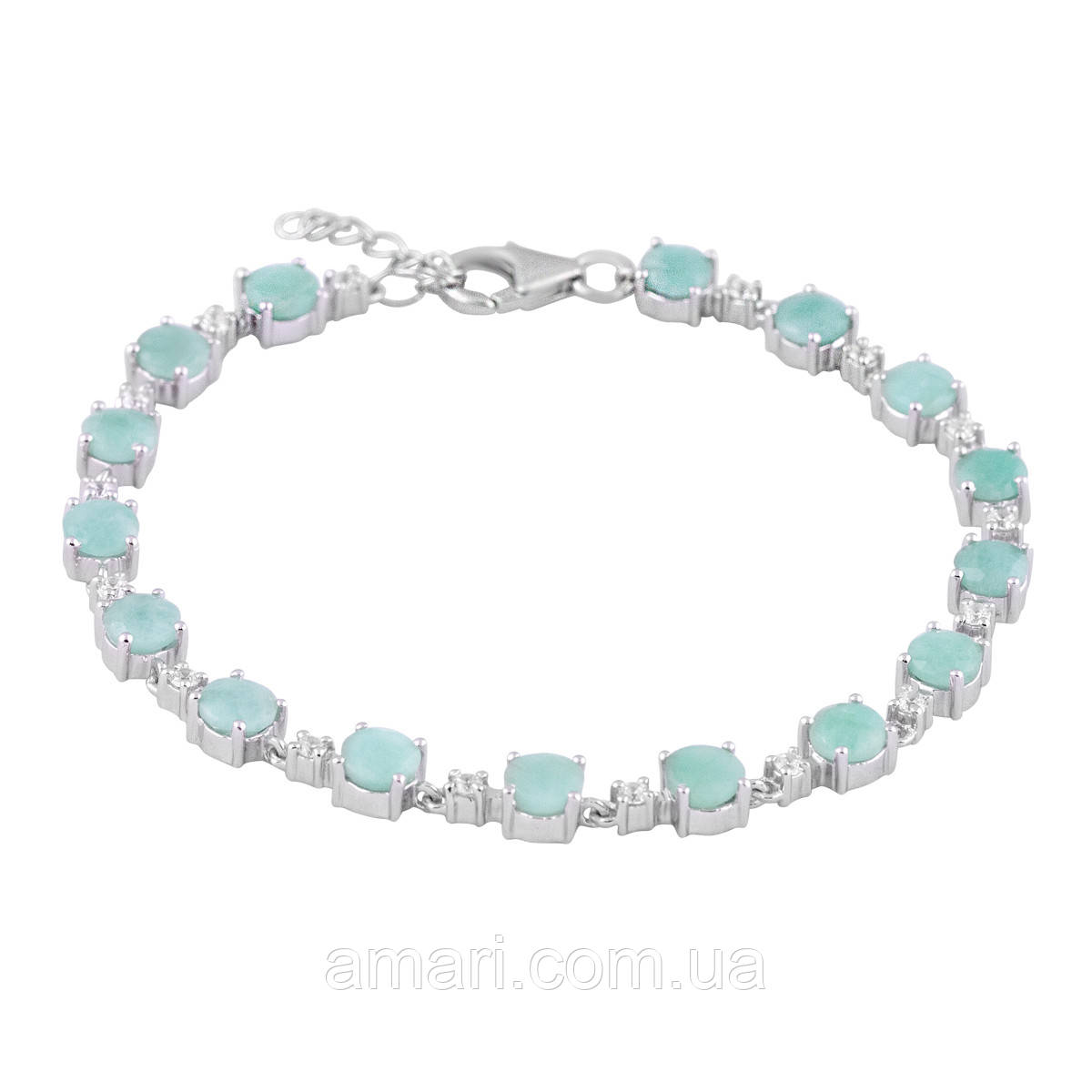 Срібний браслет Komilfo з натуральним смарагдом 8.179ct, вага виробу 8,51 г (2011453) 1720 розмір