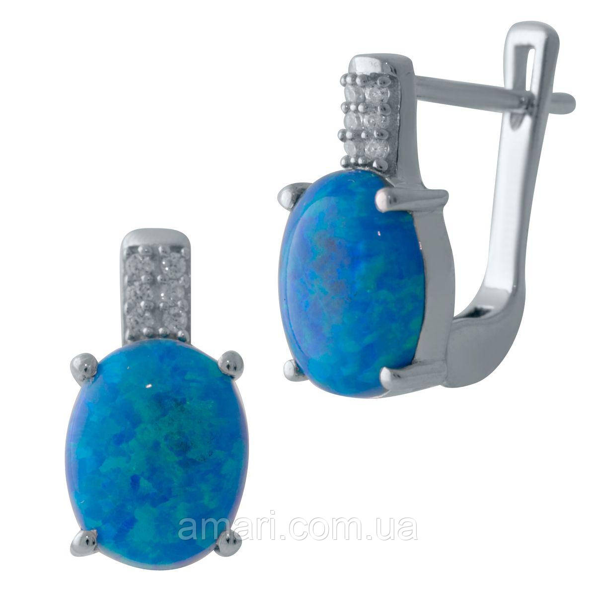 Срібні сережки Komilfo з опалом 2.198ct (2024279)