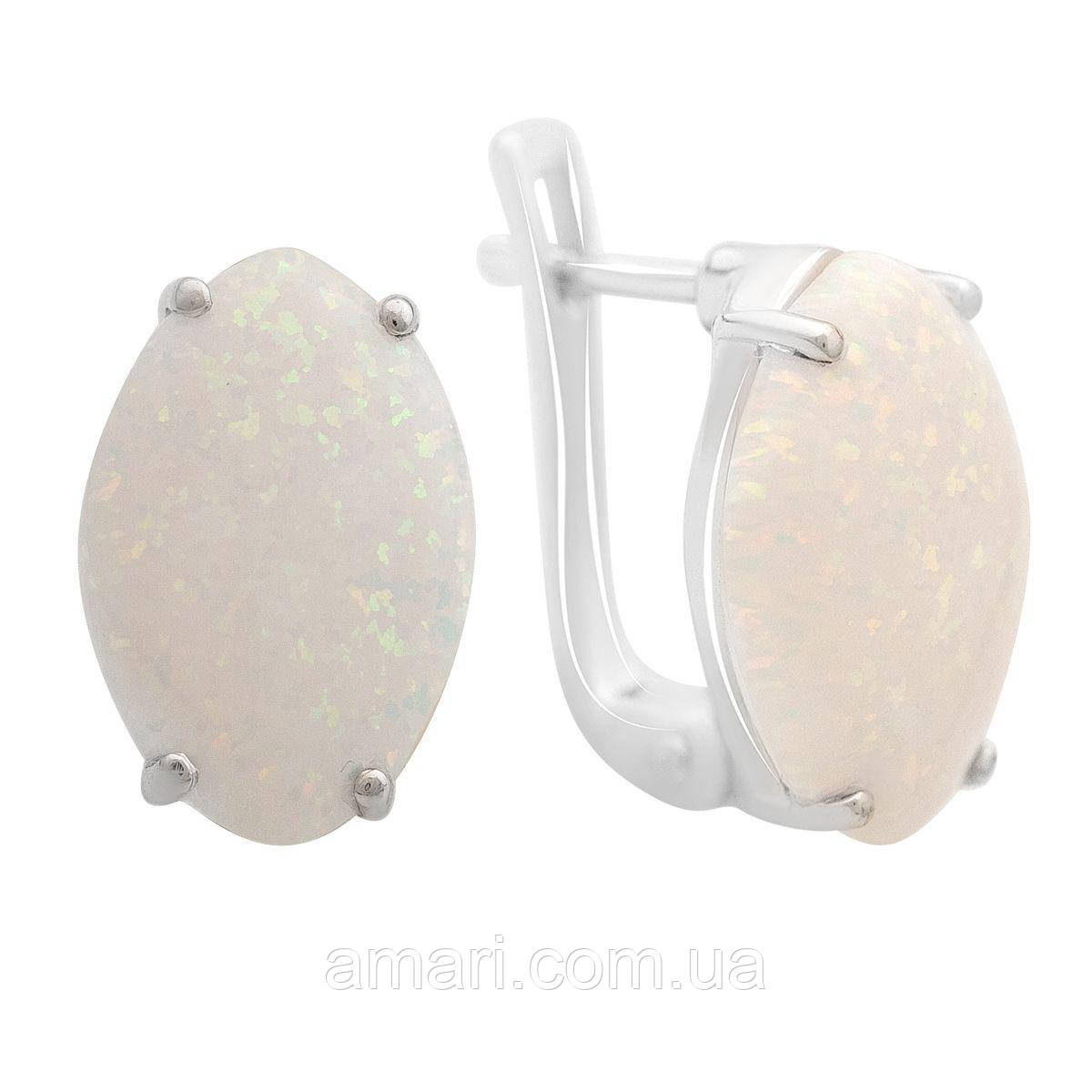 Срібні сережки Komilfo з опалом 4.417ct (2169895)