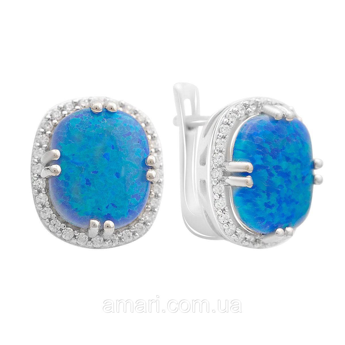 Срібні сережки Komilfo з опалом 5.19ct (2169956), фото 1