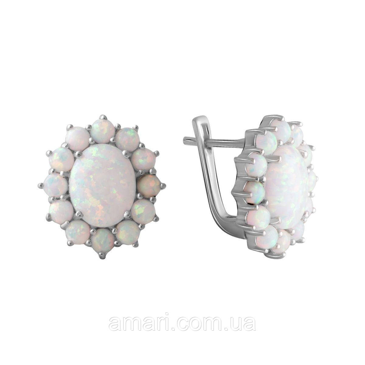 Срібні сережки Komilfo з опалом 2.933ct (2069263)