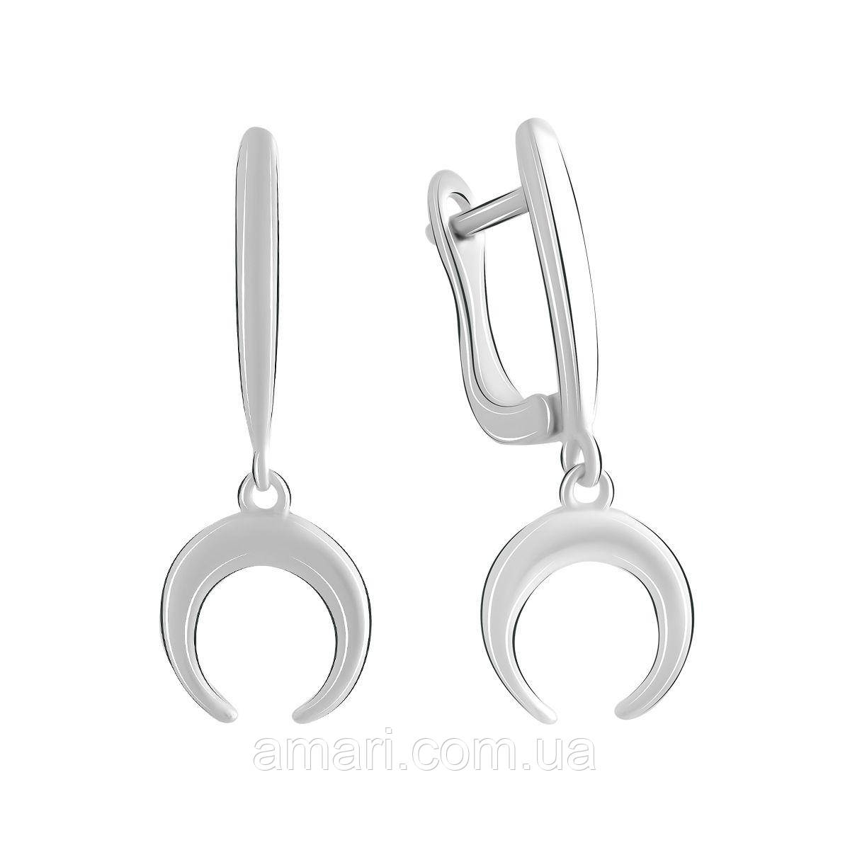Срібні сережки Komilfo без каменів (2072935), фото 1