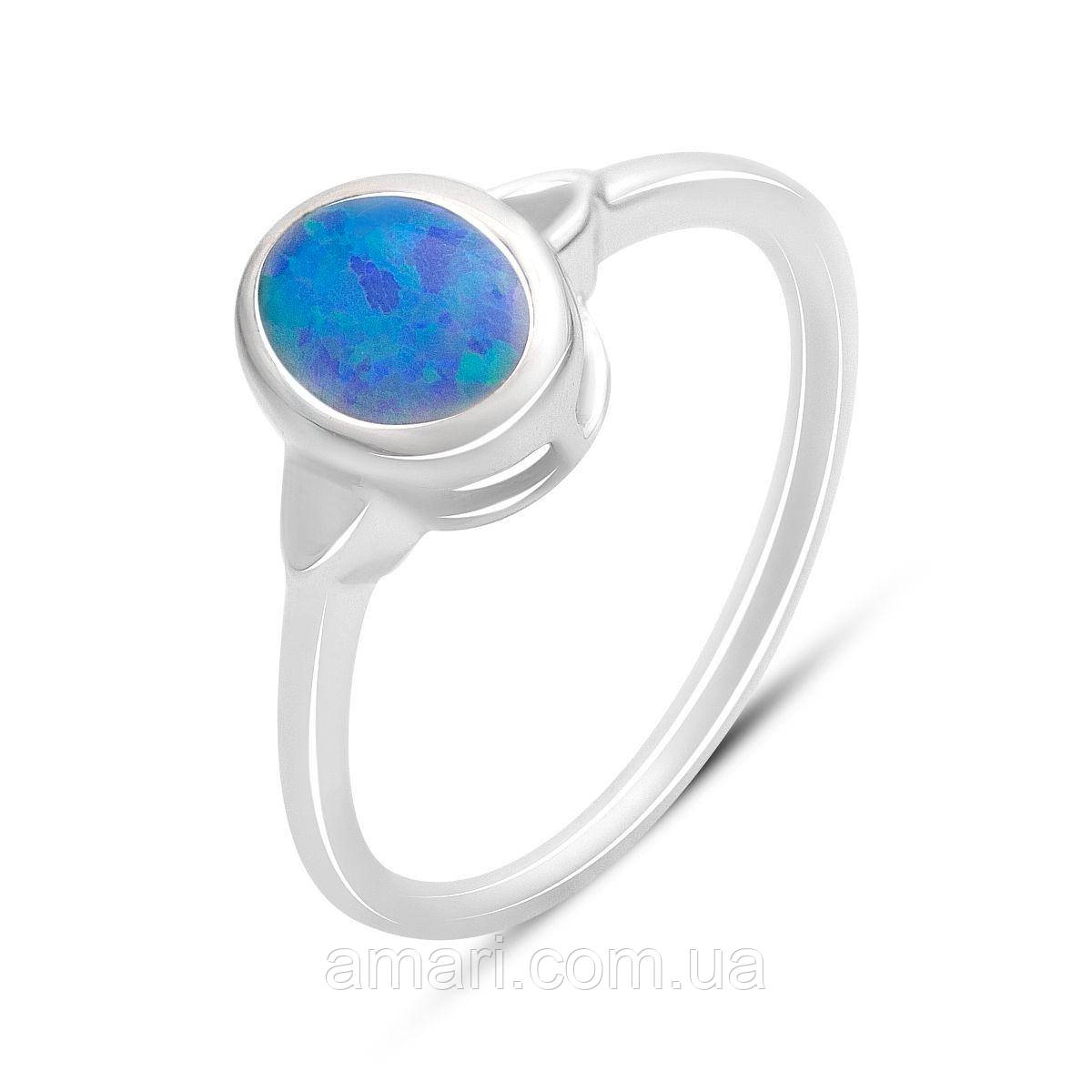 Срібне кільце Komilfo з опалом 0.467ct, вага виробу 1,83 г (2170129) 18 розмір