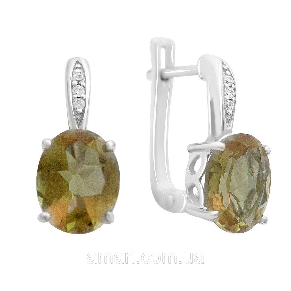 Срібні сережки Komilfo із Султаніт султанітом 5.115ct (2171355)