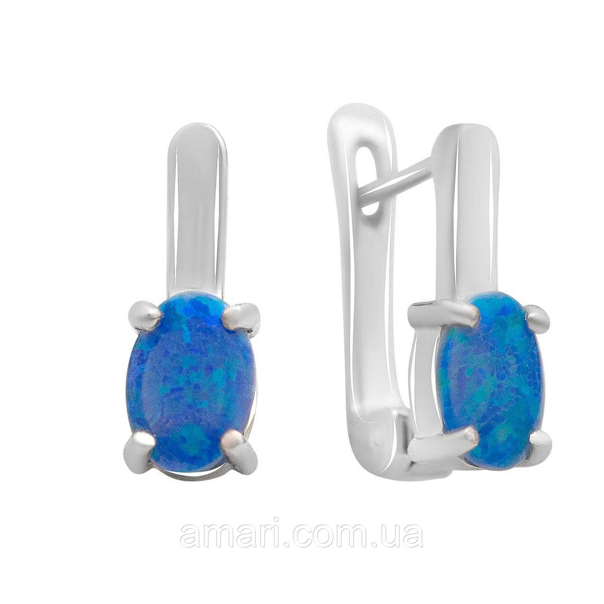 Срібні сережки Komilfo з опалом 0.605ct (2174288)