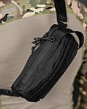 Сумка тактична через плече чи на пояс чорна ДЛ6329, фото 4