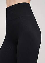Легінси жіночі в рубчик з пуш-ап LEGGINGS RIB 18865 L-XL чорні ID 5055481, фото 4
