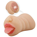 Двосторонній реалістичний мастурбатор Crazy Bull Sarah Masturbator Flesh, фото 2