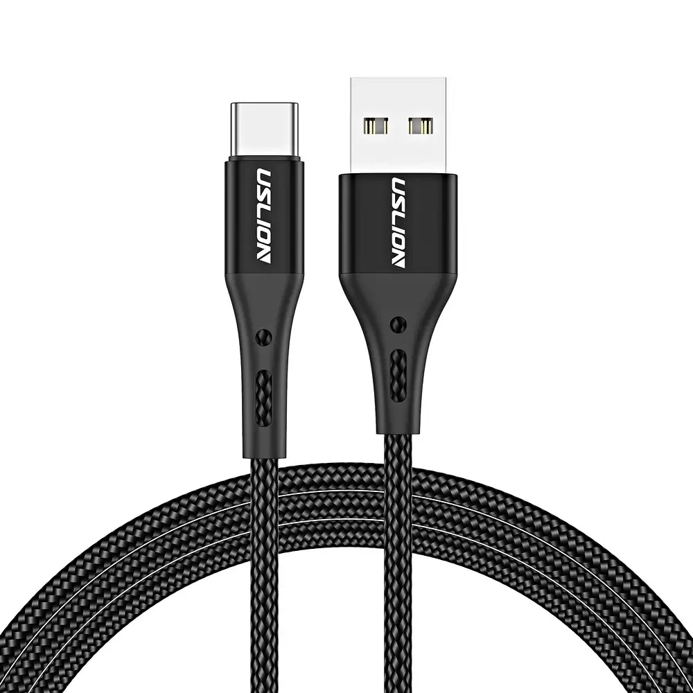 Кабель USB Type-C - USB (3m) провід швидкого заряджання для телефону USLION US0125B.3 фіолетовий
