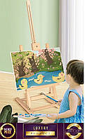 Мольберт для дітей та дорослих настільний дерев'яний, з регульованою висотою, розкладний.