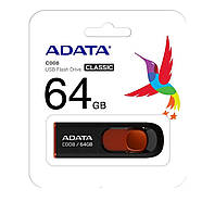 Флеш-накопичувач ADATA USB 2.0 C008 64Gb Black/Red, фото 3