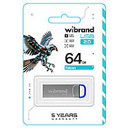 Флеш-накопичувач Wibrand USB 2.0 Falcon 64Gb Blue, фото 3