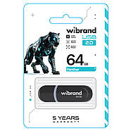 Флеш-накопичувач Wibrand USB 2.0 Panther 64Gb Black, фото 3