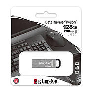 Флеш-накопичувач Kingston USB 3.2 DT Kyson 128GB Silver/Black, фото 3
