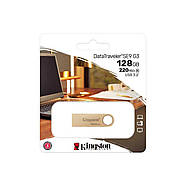 Флеш-накопичувач Kingston USB 3.2 SE9 G3 128GB 220MB/s Metal/Gold, фото 3