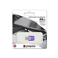 Флеш-накопичувач Kingston USB 3.2 DT microDuo 3C 64GB (Type-A/Type-C) (200Mb/s), фото 3
