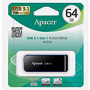 Флеш-накопичувач Apacer USB 3.2 Gen 1 AH356 64GB Black, фото 3