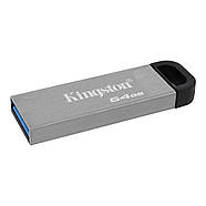 Флеш-накопичувач Kingston USB 3.2 DT Kyson 64GB Silver/Black, фото 4