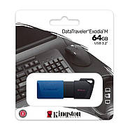 Флеш-накопичувач Kingston USB 3.2 DT Exodia M 64GB Black/Blue, фото 3