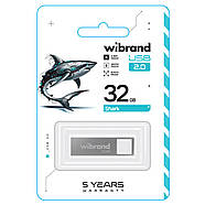 Флеш-накопичувач Wibrand USB 2.0 Shark 32Gb Silver, фото 3