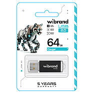 Флеш-накопичувач Wibrand USB 2.0 Cougar 64Gb Black, фото 3
