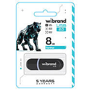 Флеш-накопичувач Wibrand USB 2.0 Panther 8Gb Black, фото 3