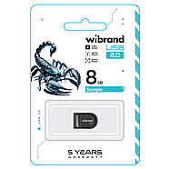 Флеш-накопичувач Wibrand USB 2.0 Scorpio 8Gb Black, фото 3
