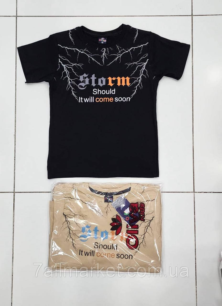 Футболка дитяча стильна з накатом на хлопчика 4-8 років (2 л) "MIX" купити гуртом в Одесі на 7 км