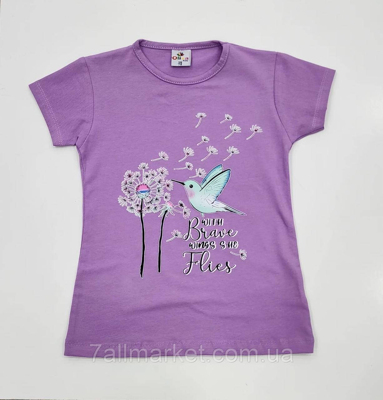 Футболка дитяча з принтом на дівчинку 4-8 років "MIX" від прямого постачальника