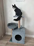 Когтеточка для кішок з лежанкою Будиночок дряпка Лежанка для кота Царапка ігровий комплекс для котів, фото 3