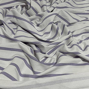 Двонитка трикотаж 70% бавовна Туреччина 180 см 1,8/0,8 см Лаванда з білим